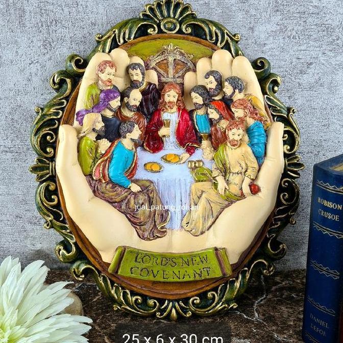 TERMURAH - Hiasan Dinding Perjamuan Terakhir Oval Warna