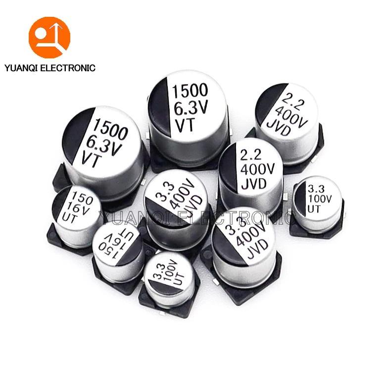 10PCS/LOT SMD Aluminum Electrolytic Capacitor 10V 16V 25V 35V 50V 63V 100V 400V 10UF 22UF 68UF 100UF