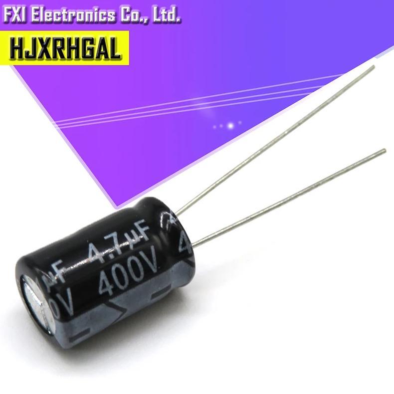10PCS 400v4.7uf 4.7uf 400v 8*12 Electrolytic capacitor 400v 4.7uf 8x12