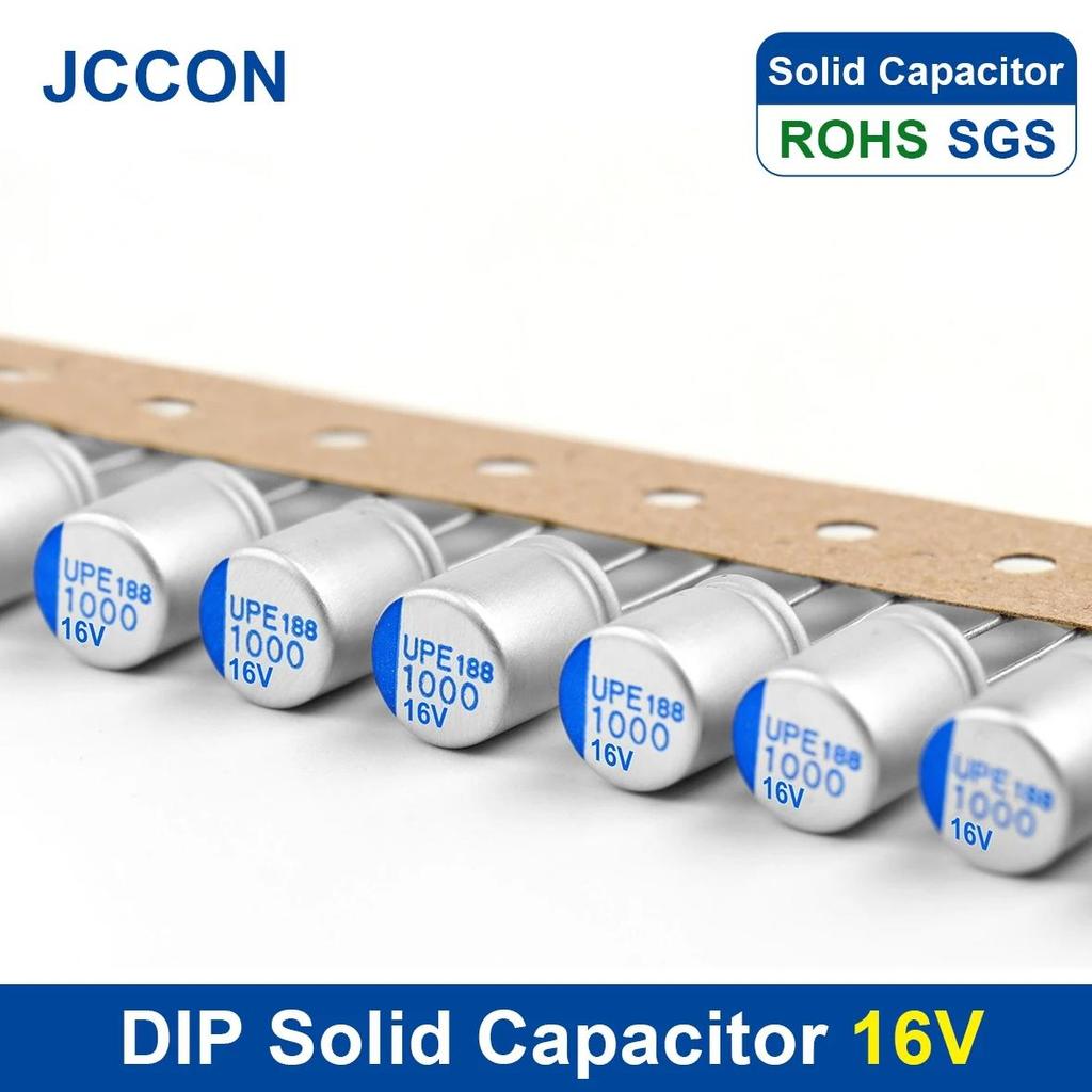 10Pcs DIP Solid Electrolytic Capacitor 16V 47UF 100UF 270UF 330UF 470UF 680UF 820UF 1000UF 1500UF Gr
