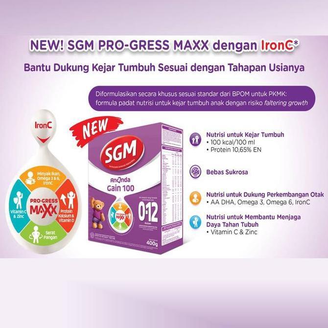 SGM GAIN 100 (400 GRAM) untuk USIA 0 - 12 BULAN - SGM GAIN 100 400GR