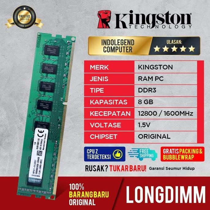 KINGSTON DDR3 8GB PC12800 LONGDIM