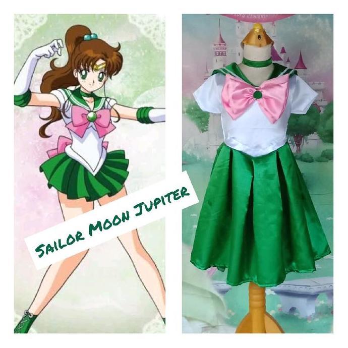 ORIGINAL Jupiter Sailormoon Hijau Muda/Baju Kostum Anime/Sailor Moon Size Anak Dan Dewasa/ Cosplay S