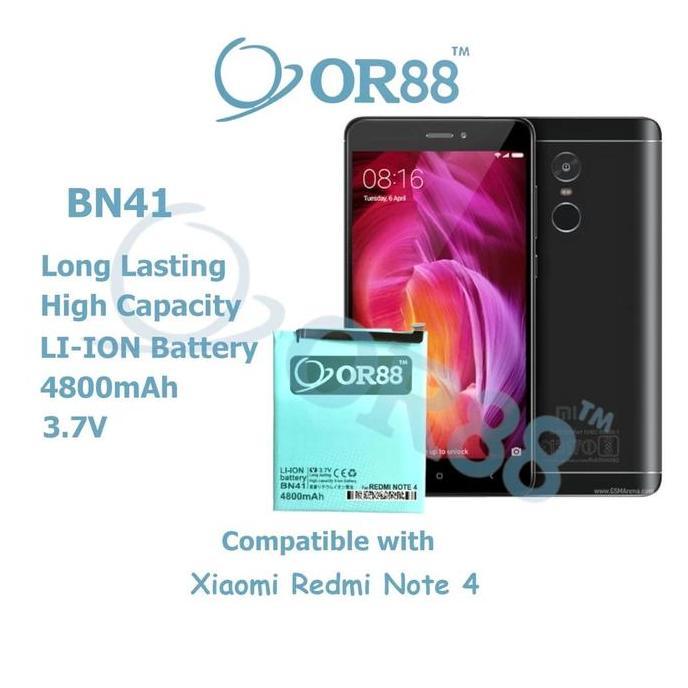 OR88 - Compatible With Xiaomi redmi Note 4 / Note 4X (mediatek) [BN41] Batre baterai batere battery