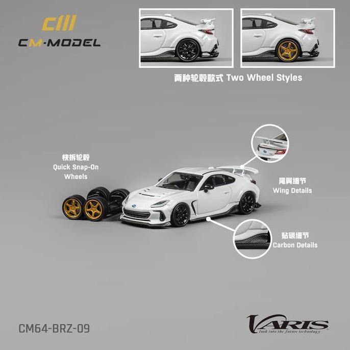 CM64-BRZ-09 - CM Model 1:64 Subaru BRZ Varis Widebody (White) BRZ