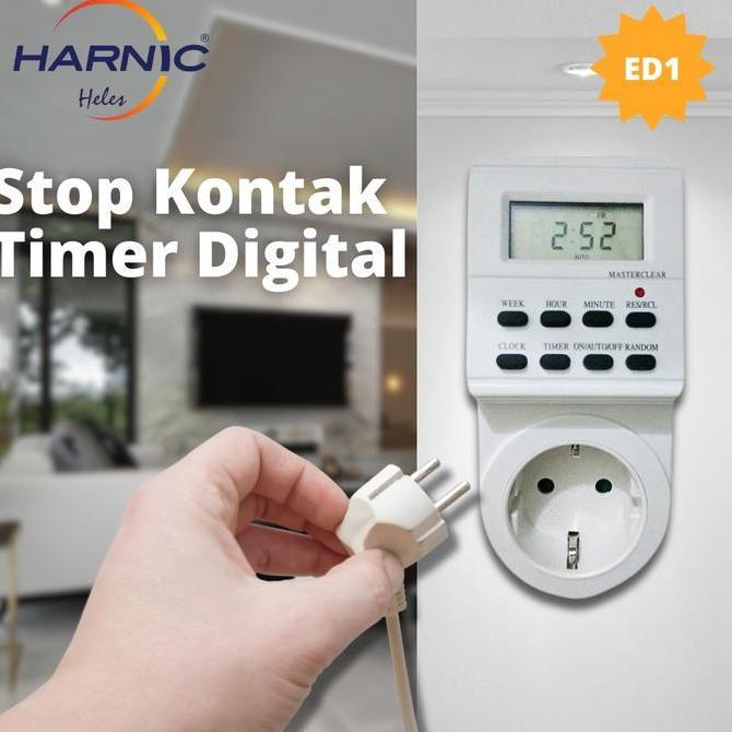 Timer Listrik - Timer Digital - Stop kontak Timer 24 Jam - HELES ED1