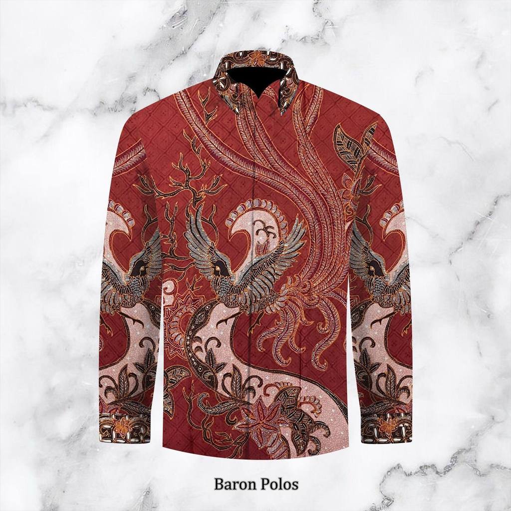 Kemeja pria formal batik tulis sutra asli pekalongan pola lengan panjang baju batik pria exclusive m