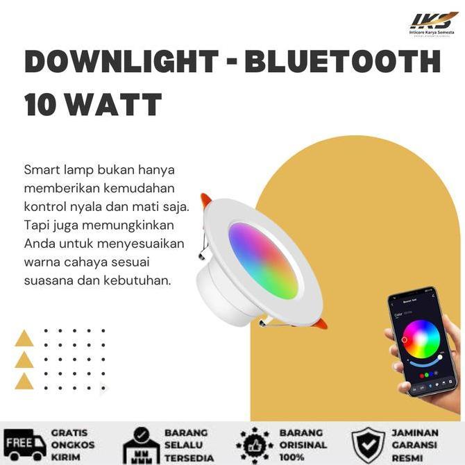 ------] Lampu Downlight LED Smart Bulb Bluetooth RGB
