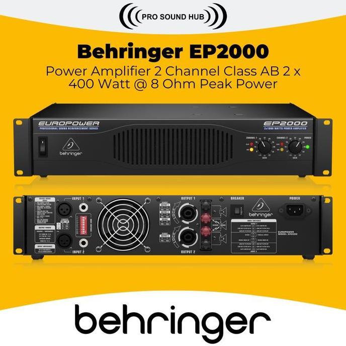 Promo Behringer EP2000 Power Amplifier 2 Channel 2000 Watt Amply Ampli EP-2000 EP 2000 Diskon