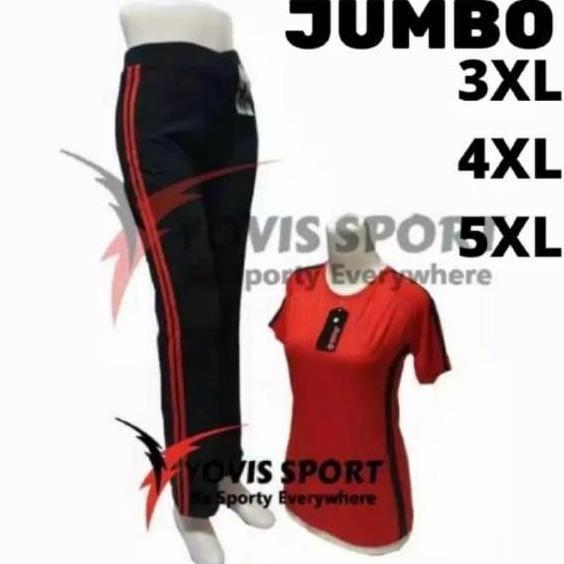 Limited, Setelan Baju Senam Wanita Size Jumbo Aerobic Zumba/Celana Panjang Yovis Sport Olahraga