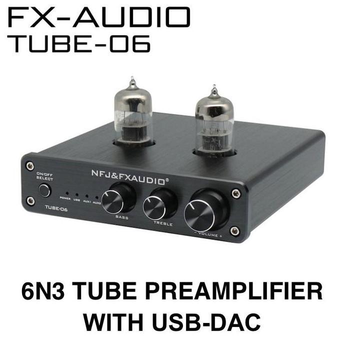 Promo FX-AUDIO Tube-06 Vacuum Pre-Amplifier HiFi Audio Tube 6N3 with USB-DAC Diskon