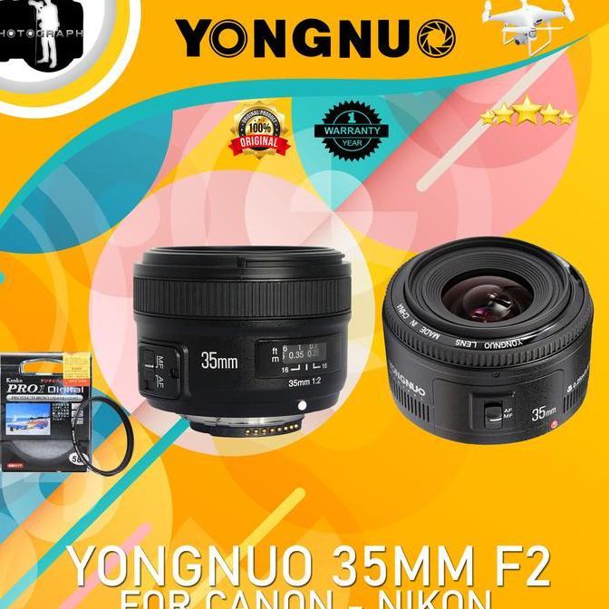 TERBARU - YONGNUO YN 35MM F2 FOR CANON NIKON - YONGNUO YN35MM F2 FOR CANON NIKON