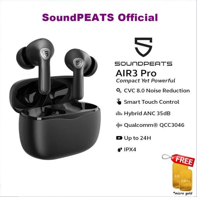 Promo SoundPEATS Air3 Pro Hybrid TWS ANC True Wireless Earbuds AIr3pro Air 3 Diskon