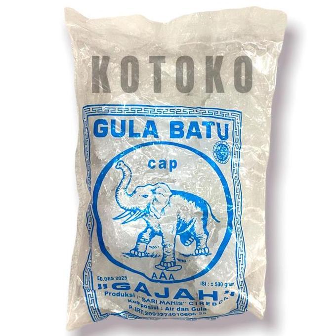 Ready  Gula Batu Cap Gajah AAA / Gula Batu Kristal Asli Cap Gajah 500gr