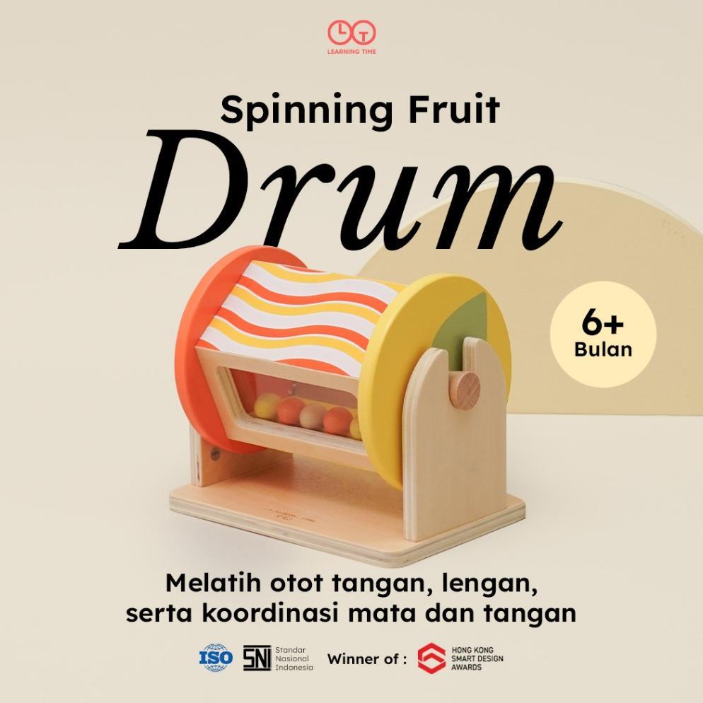 Learning Time- Spinning Fruit Drum-Mainan Tummy Time Bayi/Mainan Bayi Tengkurap/Mainan bayi 7 12 bul
