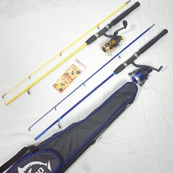 2 Full Set Alat Pancing Joran Sambung 120-150 Cm Tas Shimano Reel 5Bb Lengkap Isi 2 Set Pancingan Ik