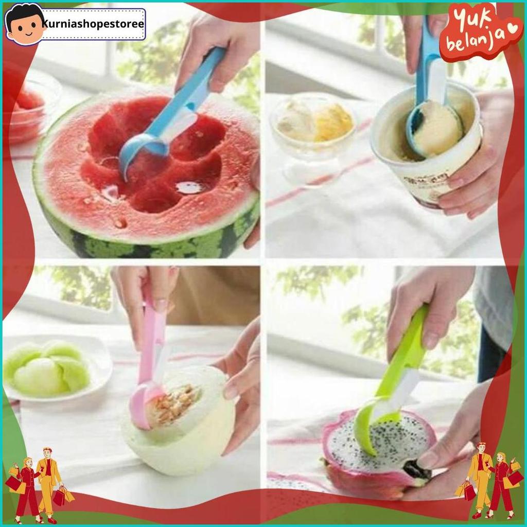 Sendok Scoop Ice Cream Buah Plastik Baru
