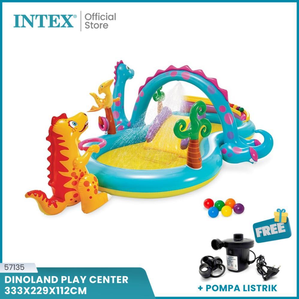 INTEX Kolam Perosotan Main Anak Dinoland Play Center Free Pump 57135