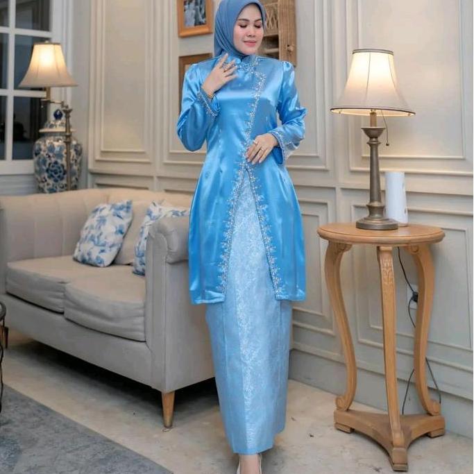SAKURA SET 2(+FREE HIJAB)// SETELAN KEBAYA SATIN PAYET MODERN// SETELAN KEBAYA INDONESIA// SETELAN K