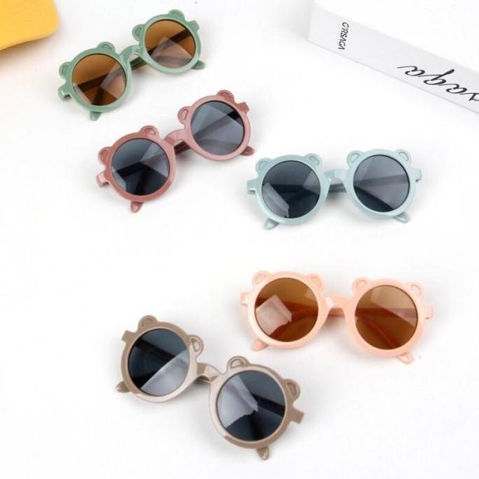 ASLI KACAMATA ANAK BULAT BERUANG KOREA IMPORT KIDS SUNGLASSES KACAMATA LUCU READY STOCK