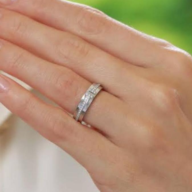 T Narrow Ring. Lab Grown Diamond. Cincin Nikah Tunangan Emas 750 18K