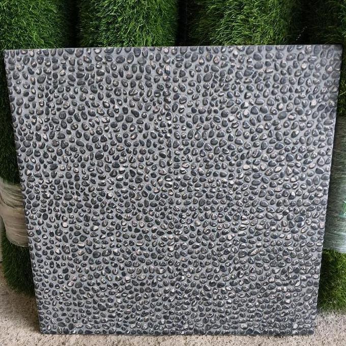 KERAMIK LANTAI 50x50 MATT KASAR BATU KERIKIL ABU -PUTIH / KERAMIK CARPORT / TERAS BATU CORAL / BATU 