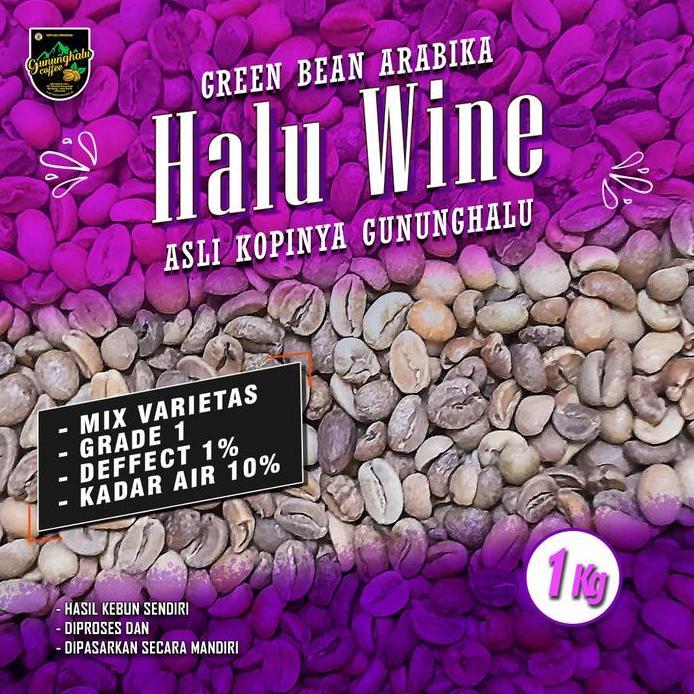 Ready Green Bean Arabika - Halu Wine 1 Kg - Gunung Halu Coffee