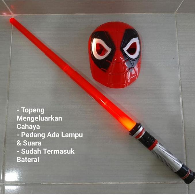 ASLI Mainan Set Pedang & Topeng Spiderman - Cosplay Anak Kostum Spiderman READY STOCK