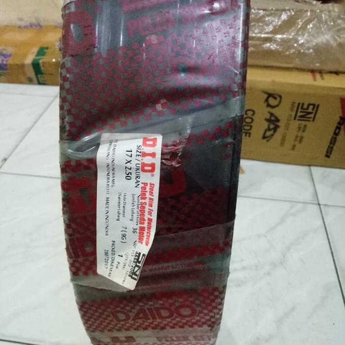 VELG BESI DID UKURAN 250 RING 17 WARNA HITAM HOLE 36