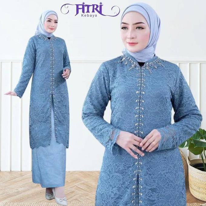 Setelan Kebaya Tunik Payet Busui Brokat Modern Elegan Atasan Baju Wanita Kebaya Kurung Melayu Mix So