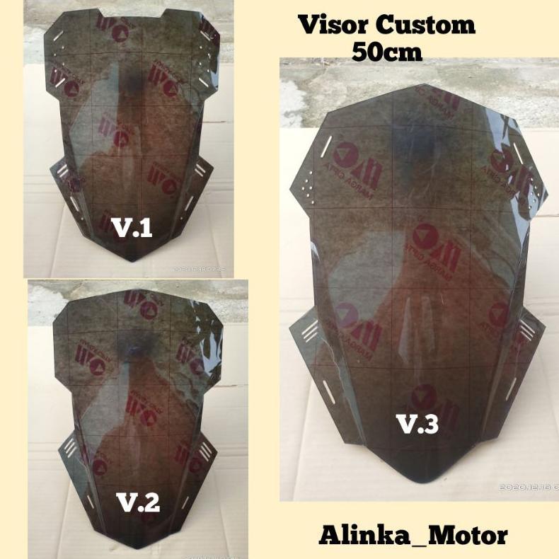 FLASH SALE  Windshield/Visor Custom 50cm Visor Motor all Motor Tanpa Breket Visor Modifikasi Visor T