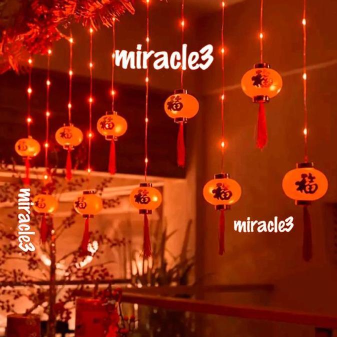lampu led imlek / lampu lampion led / lampu lampion fu / lampu fu tirai / lampu lampion tirai imlek