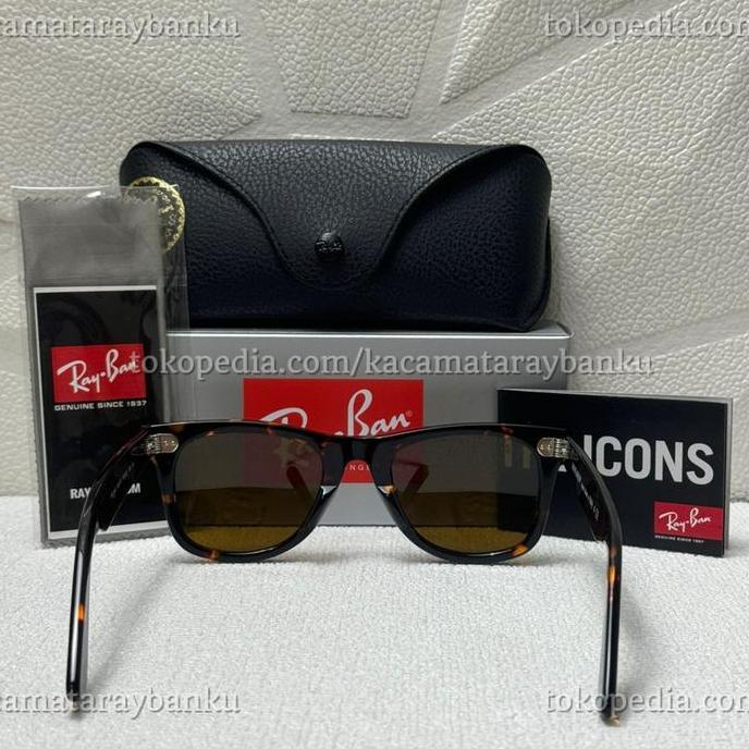 Kacamata RayBan Wayfarer RB2140 50mm Tortoise Brown Classics Sunglasses Orinal