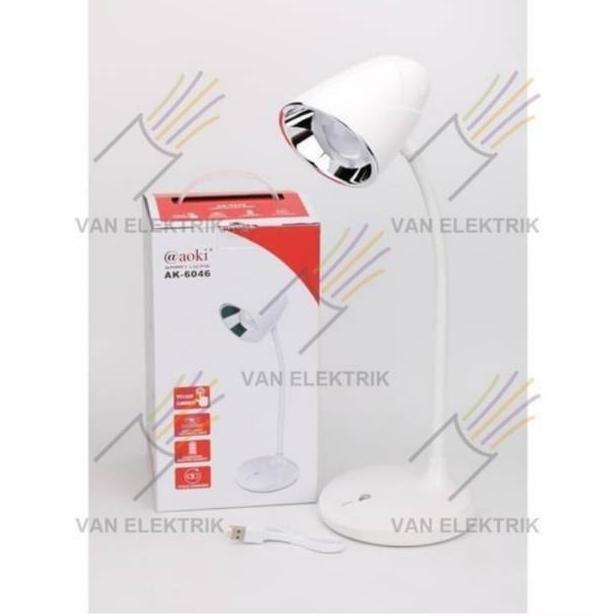 AOKI AK-6046 Lampu Meja Belajar 3in1 Cas Emergency Lamp Rechargeable