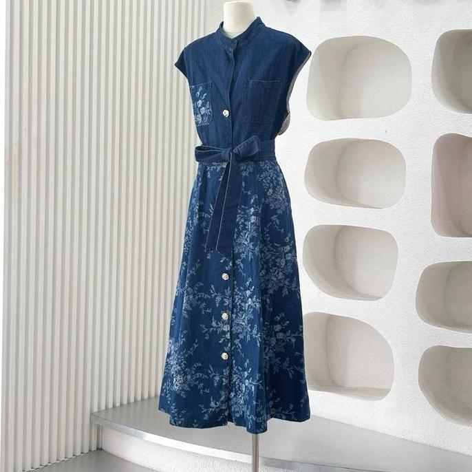 Vivorie Premium DRS 3109 dress denim bunga