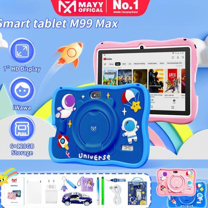 Berkualitas MAYY Kids STUDY TAB M99 Max 4/128GB, Tablet Anak / Bisa WIFIGaransi 2 tahun Kamera
