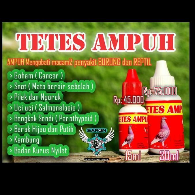 Brixd- Tetes Ampuh Baron Obat Untuk Burung Merpati Goham Kembung Lesuh Lemes