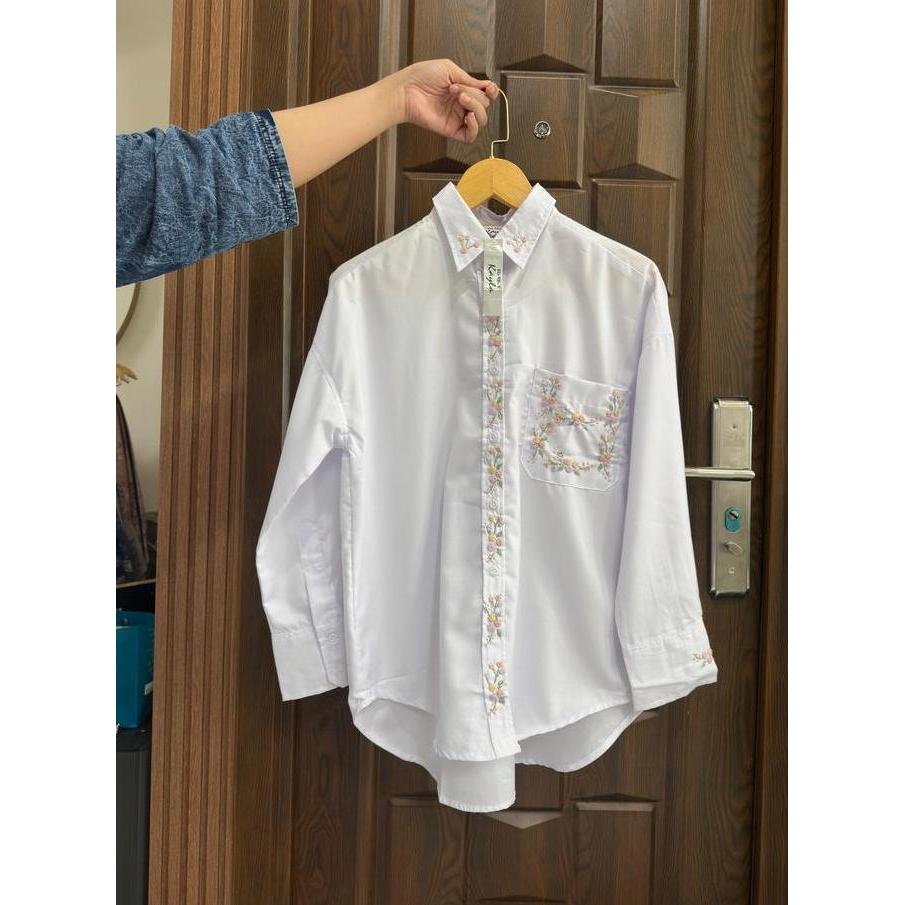 Girlfun- Tunik Ed-Ness Kayla Toyobo Fodu Putih Basic Muslim Nyaman