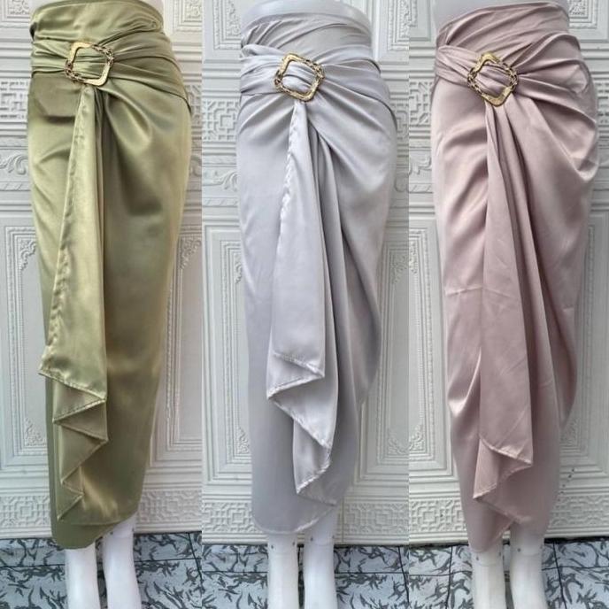 Newgir- Rok Lilit Satin Velvet / Kain Lilit Satin Warna Nude Bawahan Kebaya