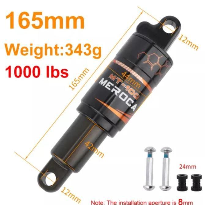 Promo Meroca Rear shock 165mm Rear shock oil spring 165 sepeda MTB Diskon