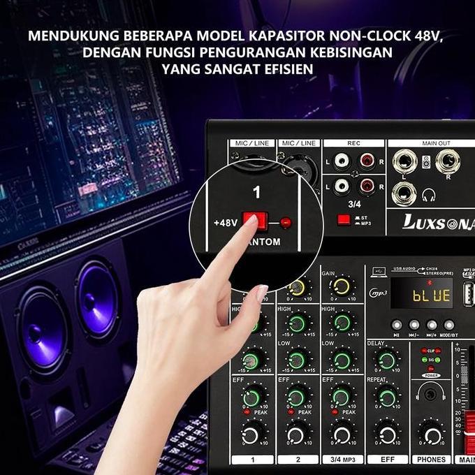 Kick_Doller - Luxsona Mixer 4 Channel/Mixer Audio/99Dsp 4 Channel Mixer Mini /Amplifier Bluetooth Mi