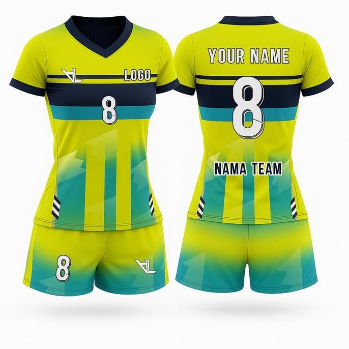 Baju Jersey Voli Putri terbaru Full Printing Pasang Nama dan nomor pungg Stelan Volly wanita