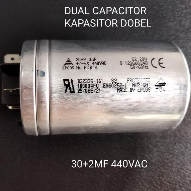 Termantab] CAPACITOR AC PANASONIC KAPASITOR AC 30+2MF 440VAC UNTUK OUTDOOR AC