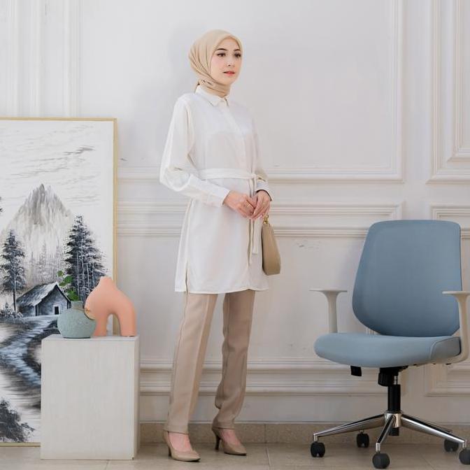 Newrelig- Zairaa Tunik Formal Wanita Bahan Rainbow Twill