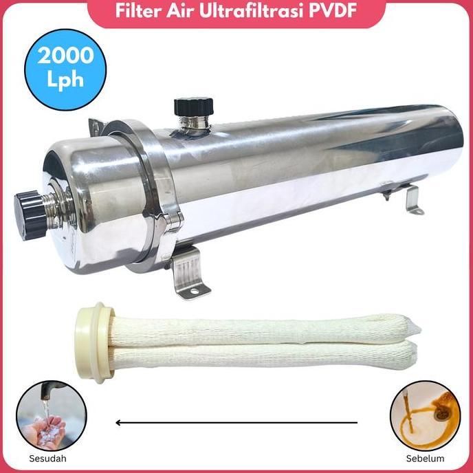 Filter Air Ultrafiltrasi PVDF Filter Sumur Membrane Filter PVDF Water Filter Penjernih Air Kran Filt