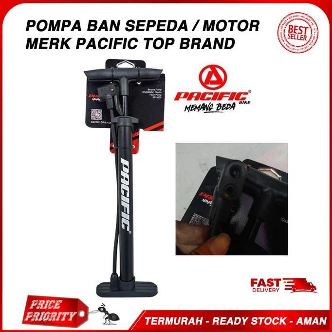 TERBAIK PACIFIC Pompa angin sepeda / Pompa Ban Sepeda Motor Tangan PORTABLE