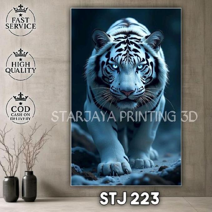 Xyxy- Wallpaper Dinding 3D Motif Harimau Putih Keren Dan Gagah - Buat Ruangan Anda Menjadi Lebih Ker