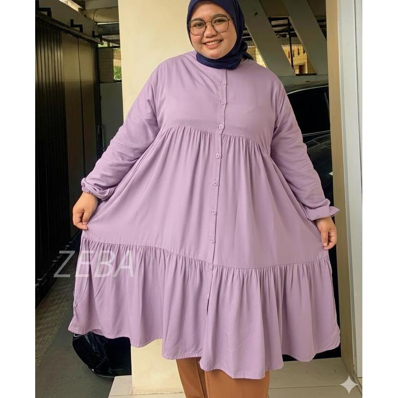 Newrelig- Zeba | Yuni Tunik Jumbo Twill Bb 100 - 150 Kg Ld140 Ld150 Ld160  Pinggul Lebar Atasan Wani