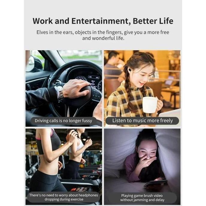 Ewimshonshop - Tidur Nirkabel Bluetooth Earphone Khusus Tidur Samping Tanpa Rasa Sakit Stereo Pereda