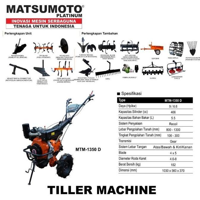 {{{{{{] Traktor MATSUMOTO Traktor Sawah MTM 1350 D / Matsumoto MTM1350D